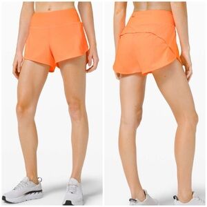 Lululemon Speed Up Short Long 4” in Highlight Orange Size 6